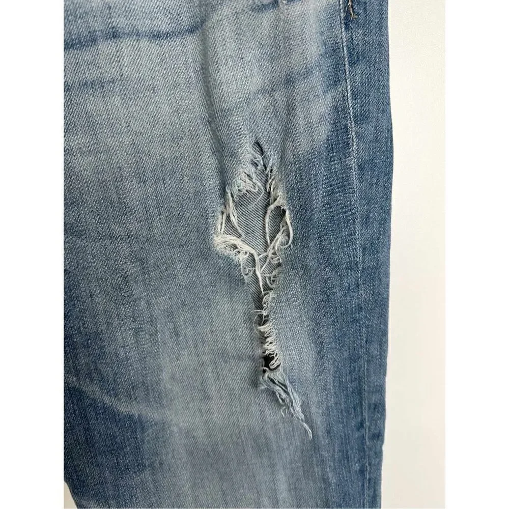 Adriano‎ Goldschmied Cigarette Roll-up Light Wash Distressed Jeans Size 27R